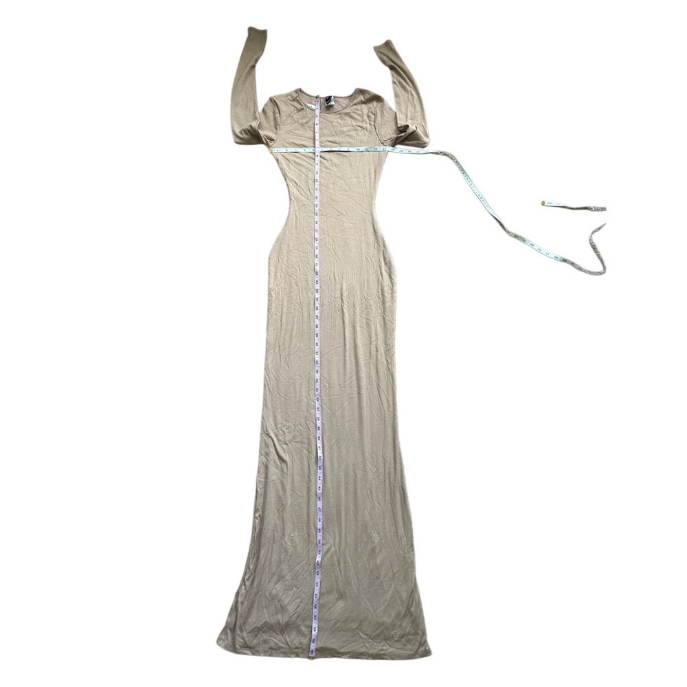 Windsor Looking For The One Basic Long Sleeve Natural Maxi Dress NWT Size Small - Picture 10 of 11